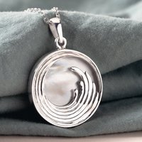 John Greed Tempest Cove Silver Mother of Pearl Wave Necklace