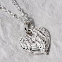 John Greed Signature Silver Angel Wing Heart Necklace
