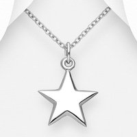 John Greed Signature Silver Plain Polished Star Necklace