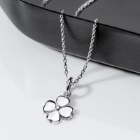 John Greed Signature Silver Four Leaf Clover Necklace