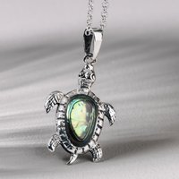 John Greed Tempest Cove Silver Abalone Turtle Necklace