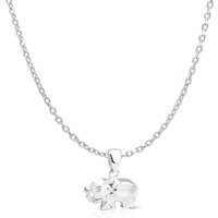 John Greed Signature Silver Mother of Pearl Elephant Necklace