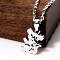 John Greed Signature Silver Mother & Child Koala Necklace