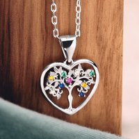 John Greed Tempest Wald Silver Multicolour CZ Tree of Life Necklace