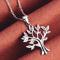 John Greed Tempest Wald Silver Tree of Life Leaf Necklace