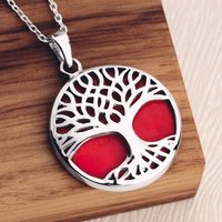 John Greed Tempest Wald Silver Red Resin Tree Necklace