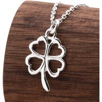 John Greed Signature Silver Open Heart Clover Leaf Necklace