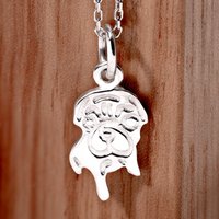 John Greed Signature Silver Plain Pug Dog Necklace
