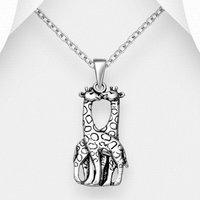 John Greed Signature Silver Double Giraffe Necklace