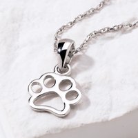 John Greed Signature Silver Paw Outline Necklace