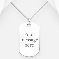 John Greed Signature Silver 40mm Engravable Tag Necklace
