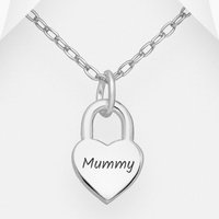 John Greed Signature Silver 17mm Engravable Heart Charm Necklace
