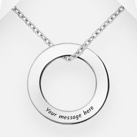 John Greed Signature Silver 20mm Engravable Circle Necklace