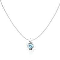 John Greed Signature Silver Blue Topaz Teardrop Necklace