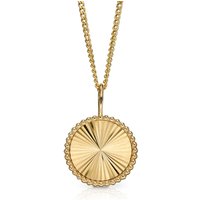 Fine Jewellery by John Greed 9ct Gold Granulation Brushed Disc Necklace
