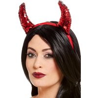 Teufelchen Hörner mit Wende Pailletten Silber-Rot Teufelchen Hörner mit Wende Pailletten Silber-Rot