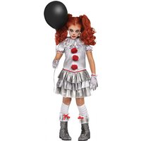 Böses Jahrmarkts Clownmädchen Kinderkostüm