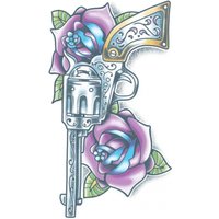 Tag der Toten Klebetattoo Revolver