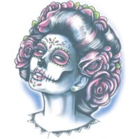 Tag der Toten Klebetattoo Senora Muerte