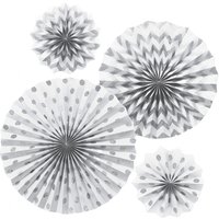 Weißes Fächer-Deko Set