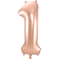 Folienballon Zahl 1 Rose Gold