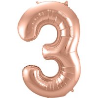 Folienballon Zahl 3 Rose Gold Folienballon Zahl 3 Rose Gold
