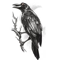 Gothic Klebetattoo Raven