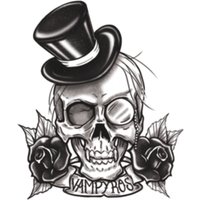 Gothic Klebetattoo Vampirschädel