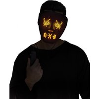 Leuchtende LED Maske Gelb - Schwarz