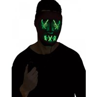 Leuchtende LED Maske Grün - Schwarz