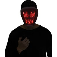 Leuchtende LED Maske Rot - Weiß