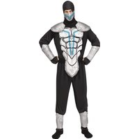 Ninja Kämpfer Kostüm mit Leuchteffekt