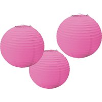 Lampion Set aus Papier 3 tlg. Pink