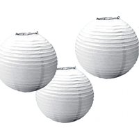 Lampion Set aus Papier 3 tlg. Weiß