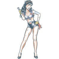 Sexy Mechanic Pin Up Tattoo zum Aufkleben