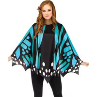 Schmetterlings Flügel Poncho Blau