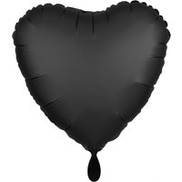 Schwarzer Satin Herz Folienballon