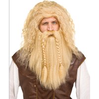 Blonde Viking Perücke mit Bart