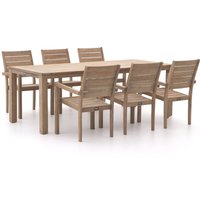 ROUGH-S 220×90 cm Gartenmöbel-Set 7-teilig stapelbar Braun Rabatt: 30 % ROUGH-S 220×90 cm Gartenmöbel-Set 7-teilig stapelbar Braun Rabatt: 30 %