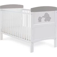 Obaby Grace Inspire Cot Bed Me And Mini Me Elephants - Grey, Grey