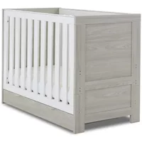 Obaby Nika Cot Bed & Under Drawer - Grey Wash & White