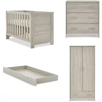 Obaby Nika Mini 3 Piece Room Set And Underdrawer Grey Wash, Grey