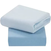 ClevaMama Jersey Cotton Fitted Sheets For Cot Bed (70x140 cm)-Blue (3326)