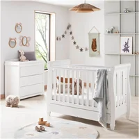 Babymore Eva 2 Piece Nursery Furniture Room Set Includes Cot Bed And Chest Changer - White