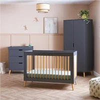 Obaby Maya Mini 3 Piece Room Set - Slate With Natural, Grey