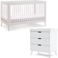 Obaby Maya 2 Piece Room Set - White With Acrylic, Clear