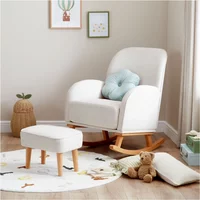 Babymore Freya Nursing Rocking Chair & Foot Stool - Cream