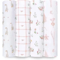 Aden + Anais Pack of 4 Essentials Cotton Muslin Swaddle Blanket - Country Floral (23-19-253)