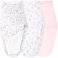 Aden + Anais Pack of 3 Essential Easy Swaddle Wrap 1.0 TOG 0-3 Months - Fairy Tale Flowers (23-19-385)