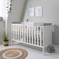 Tutti Bambini Rio Cot Bed Bundle Including Cot Top Changer - White/Dove Grey | Fast & Easy 365 Day Returns
